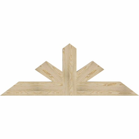 Ekena Millwork Saratoga Rough Sawn Timber Gable Bracket, Douglas Fir, 60"W x 22"H x 4"D x 6"F, 9/12 Pitch GBW060X22X0406SAR00RDF